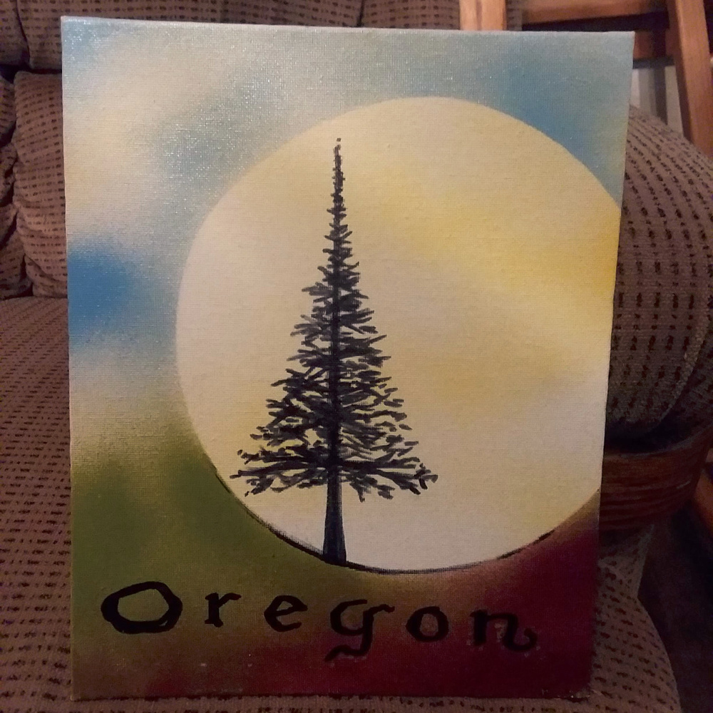 Oregon Tree Sun Painting